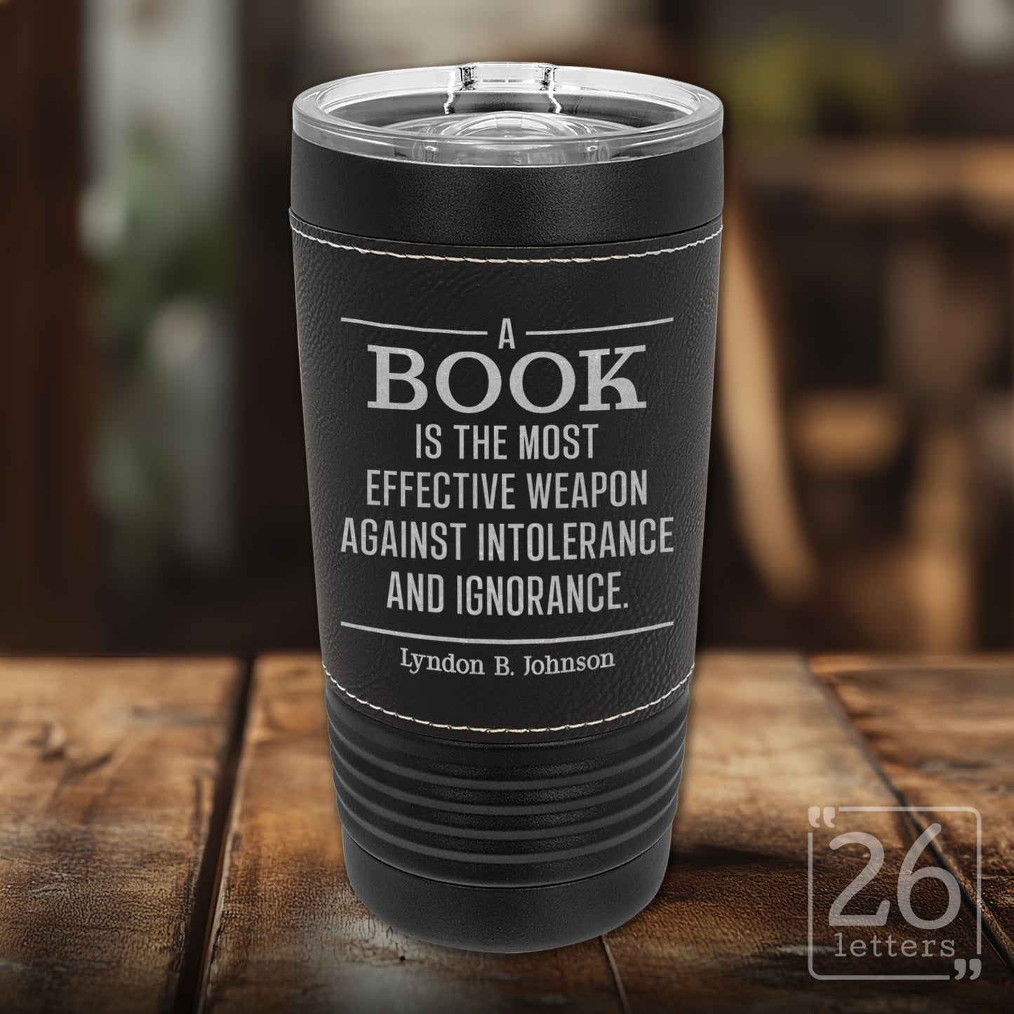 Effective Weapon - Leatherette & Black 20 oz Tumbler