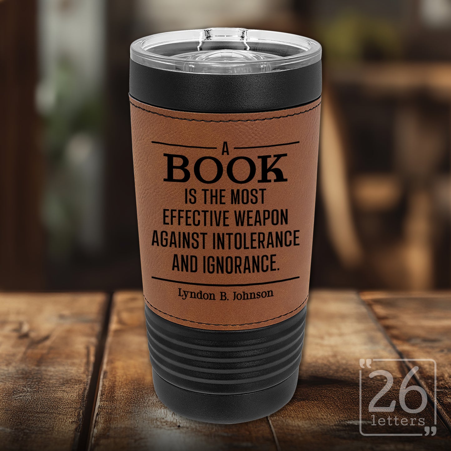 Effective Weapon - Leatherette & Black 20 oz Tumbler