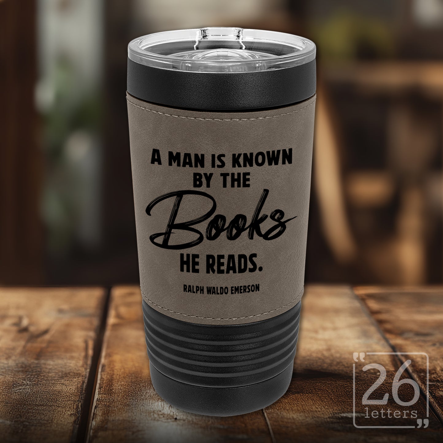A Man is Known - Leatherette & Black 20 oz Tumbler