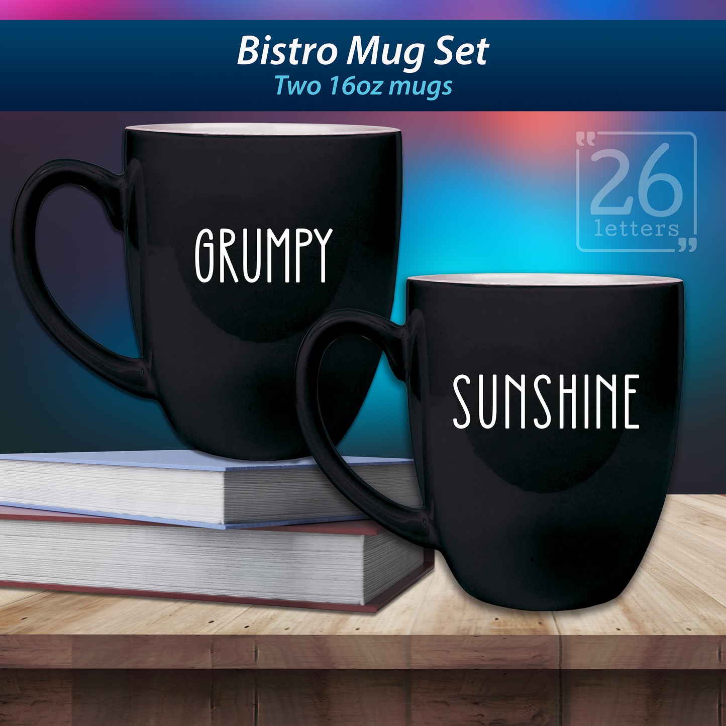 Grumpy / Sunshine - 2-Pack Bistro Mugs