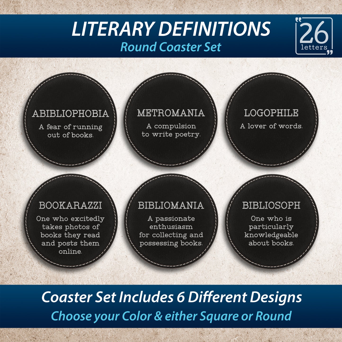 Literary Definitions ~ Coaster Set