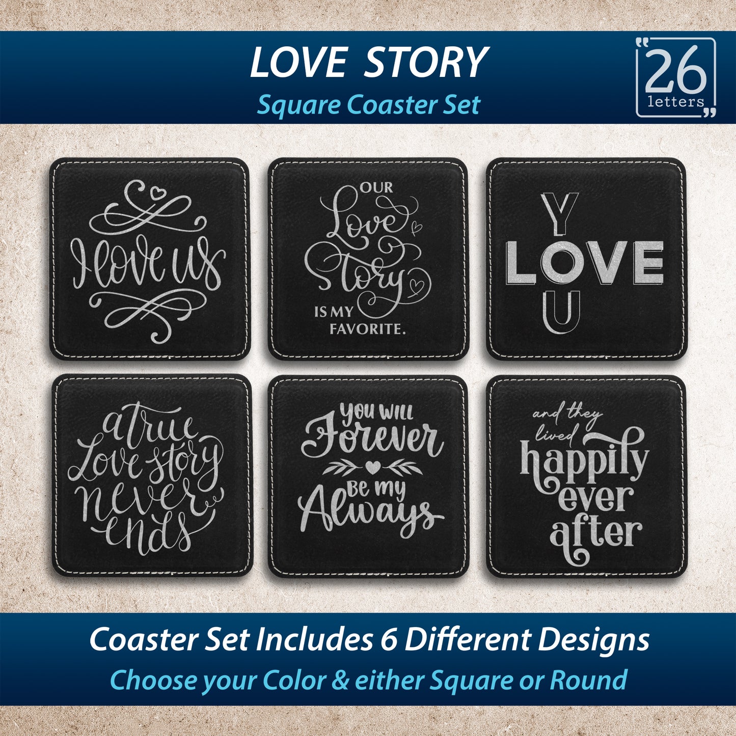 Love Story ~ Coaster Set