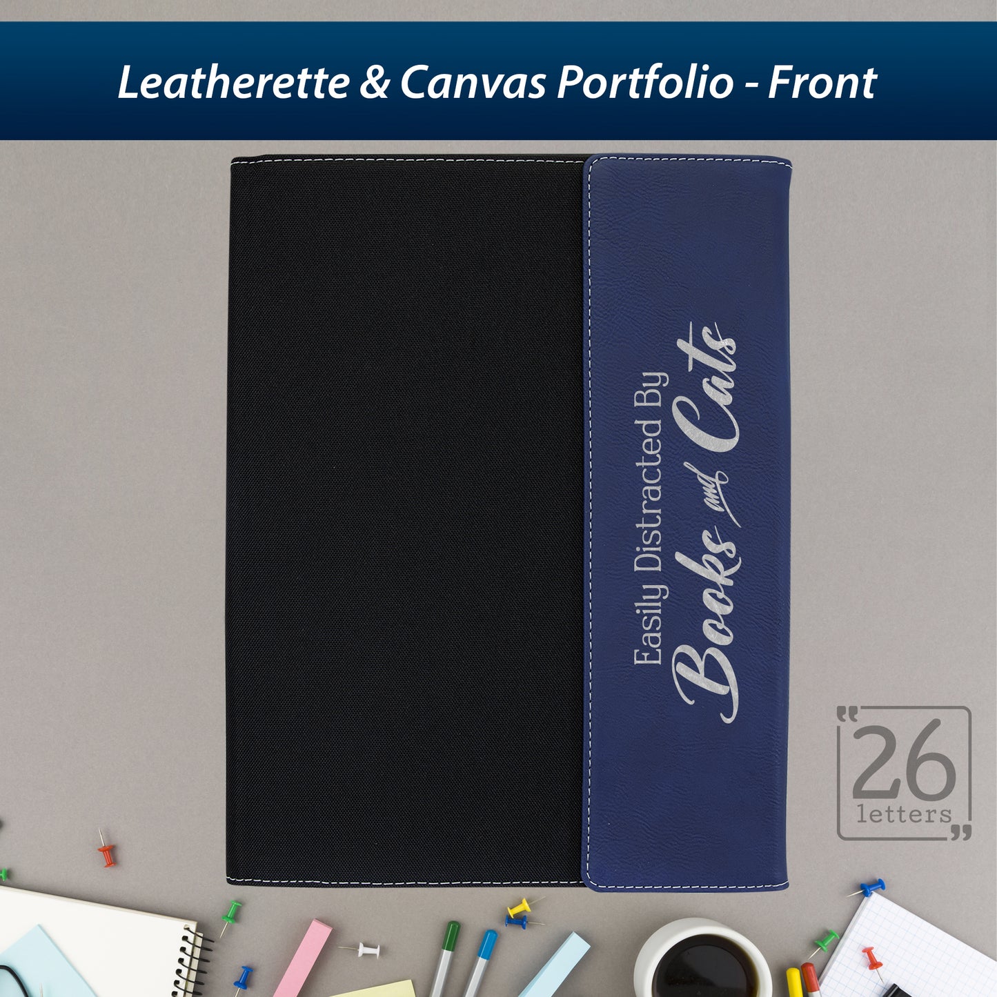 Books and Cats - Leatherette and Canvas Portfolios
