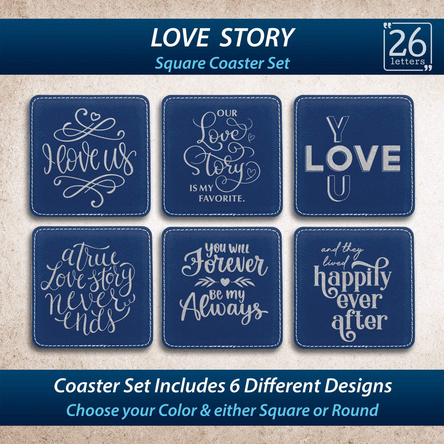 Love Story ~ Coaster Set