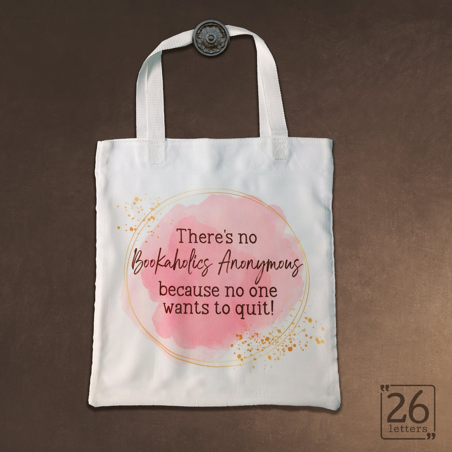 Bookaholics Anonymous - White Canvas Book Bag