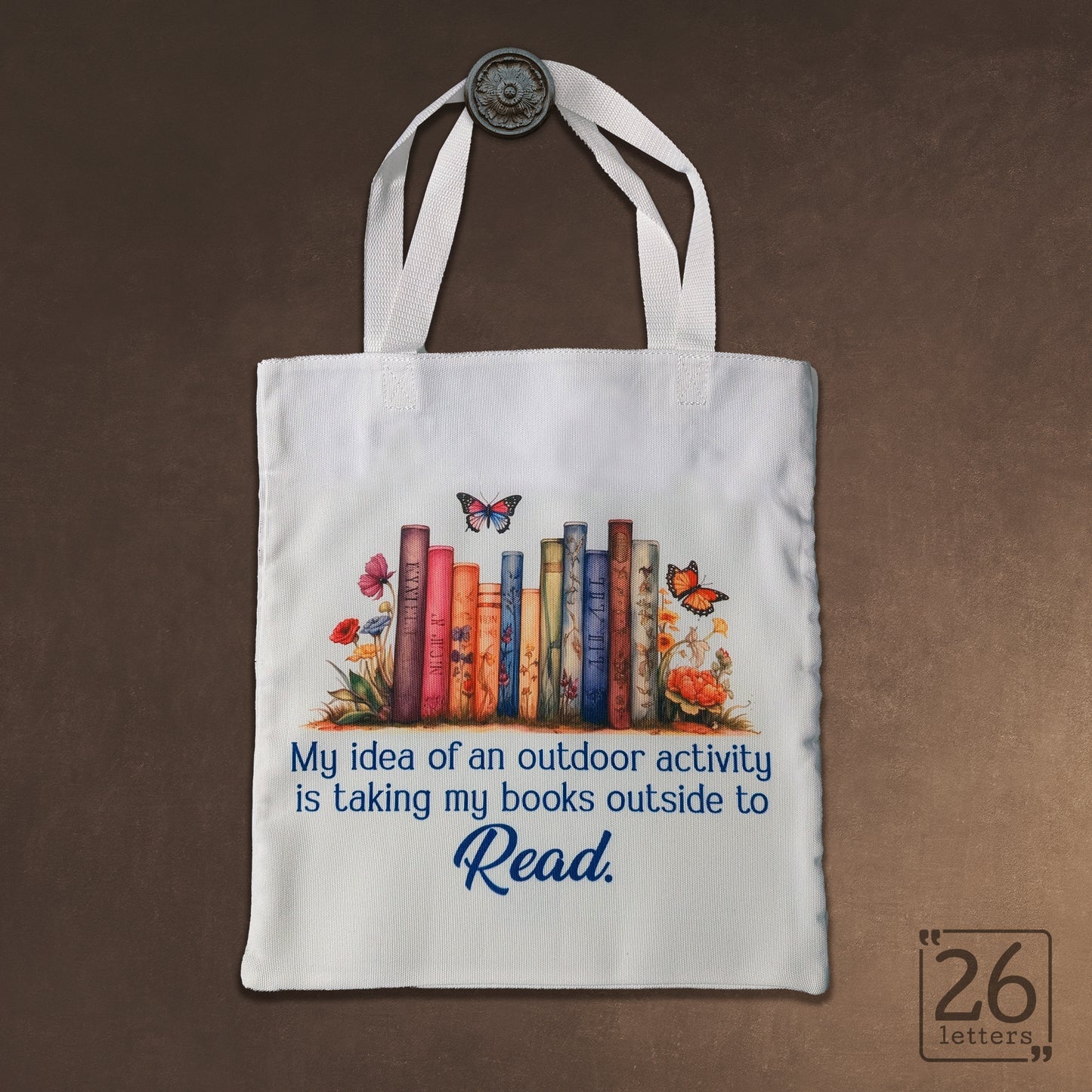 Outdoor Activity - White Canvas Book Bag