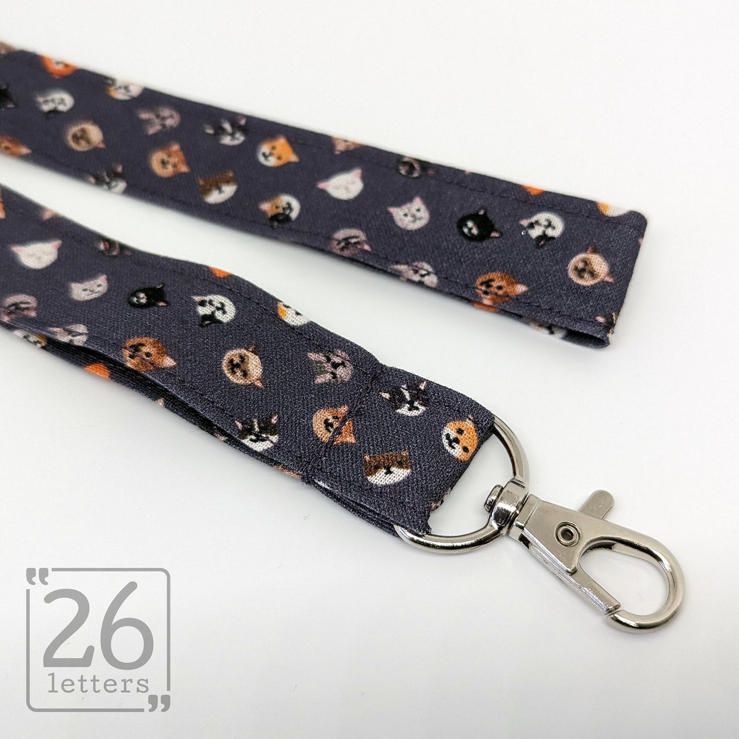 Cat Heads ~ navy lanyard