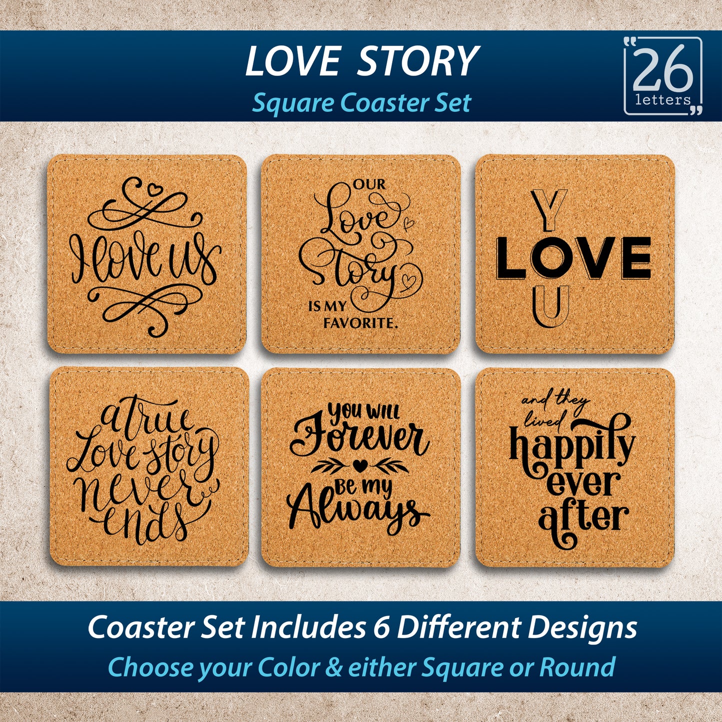Love Story ~ Coaster Set