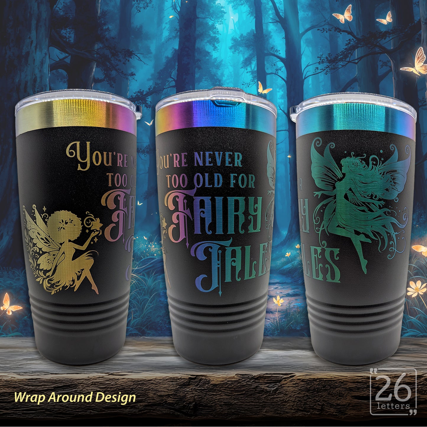Fairy Tales - Matte Black & Prism Tumbler