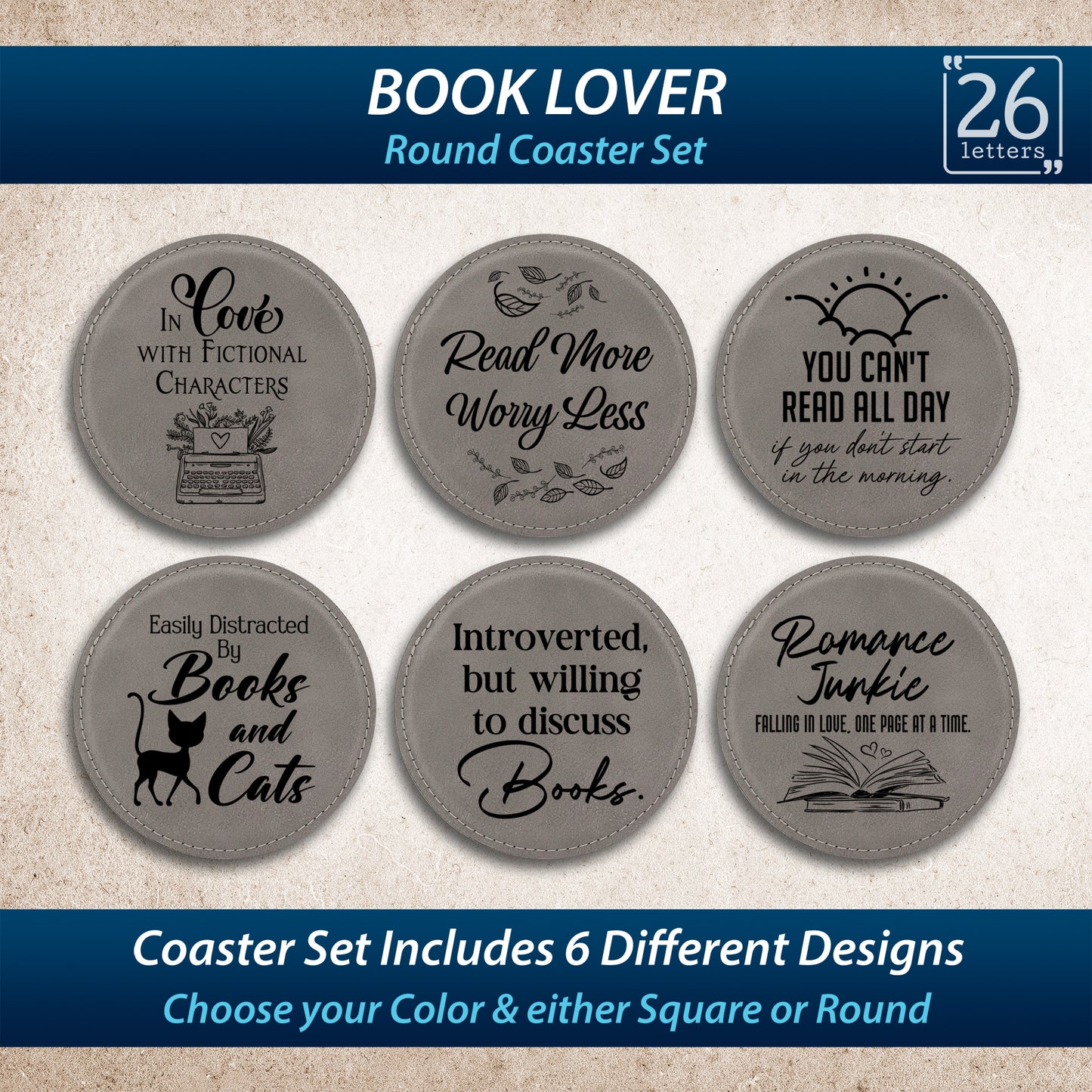 Book Lover ~ Coaster Set