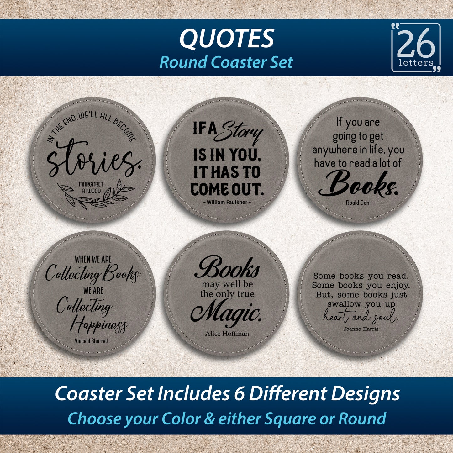Literary Quotes ~ Coaster Set