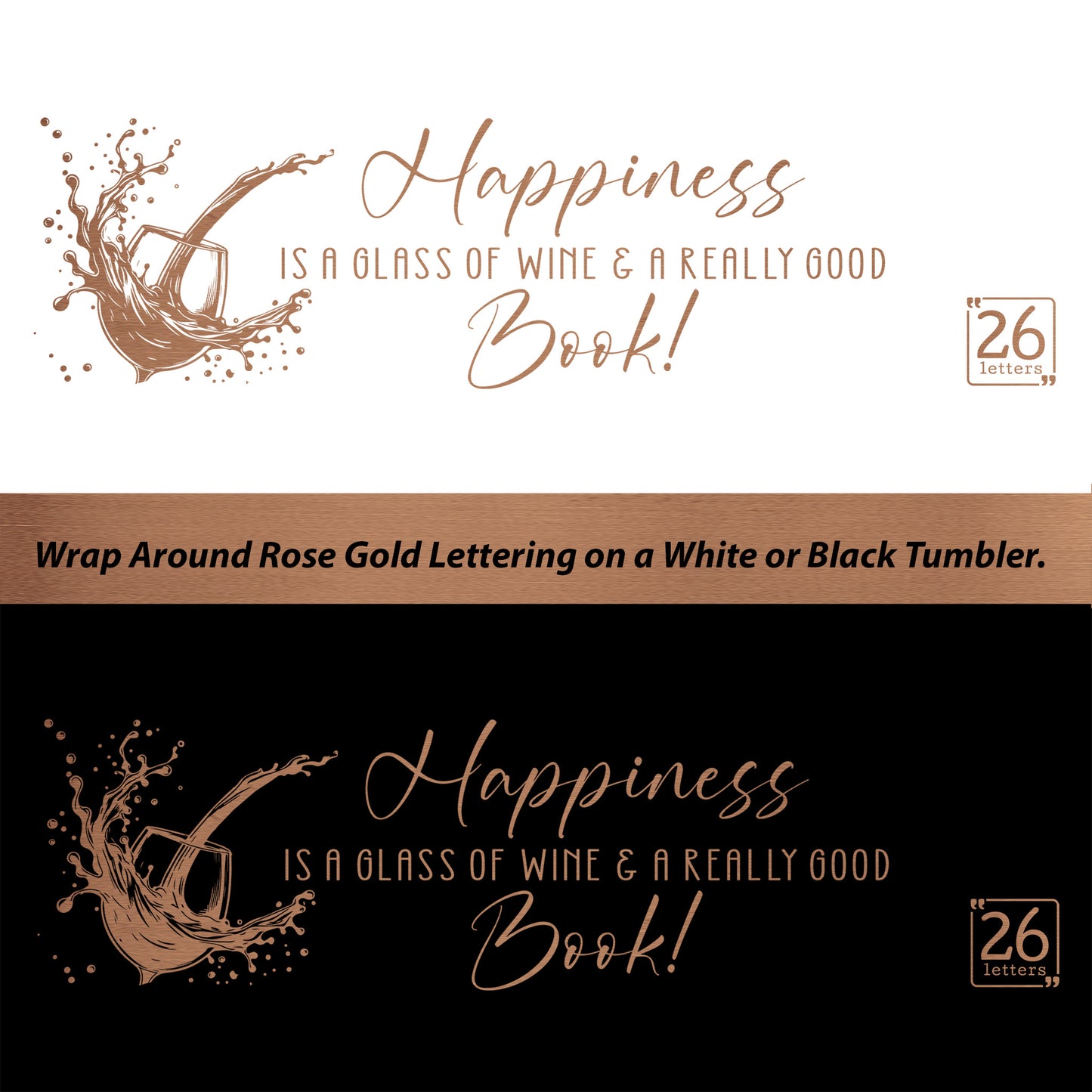 Happiness is a Glass of Wine - stemless tumbler