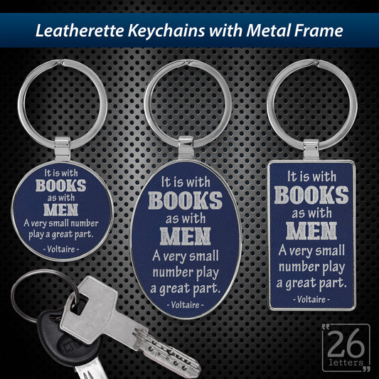 Books & Men - leatherette keychains