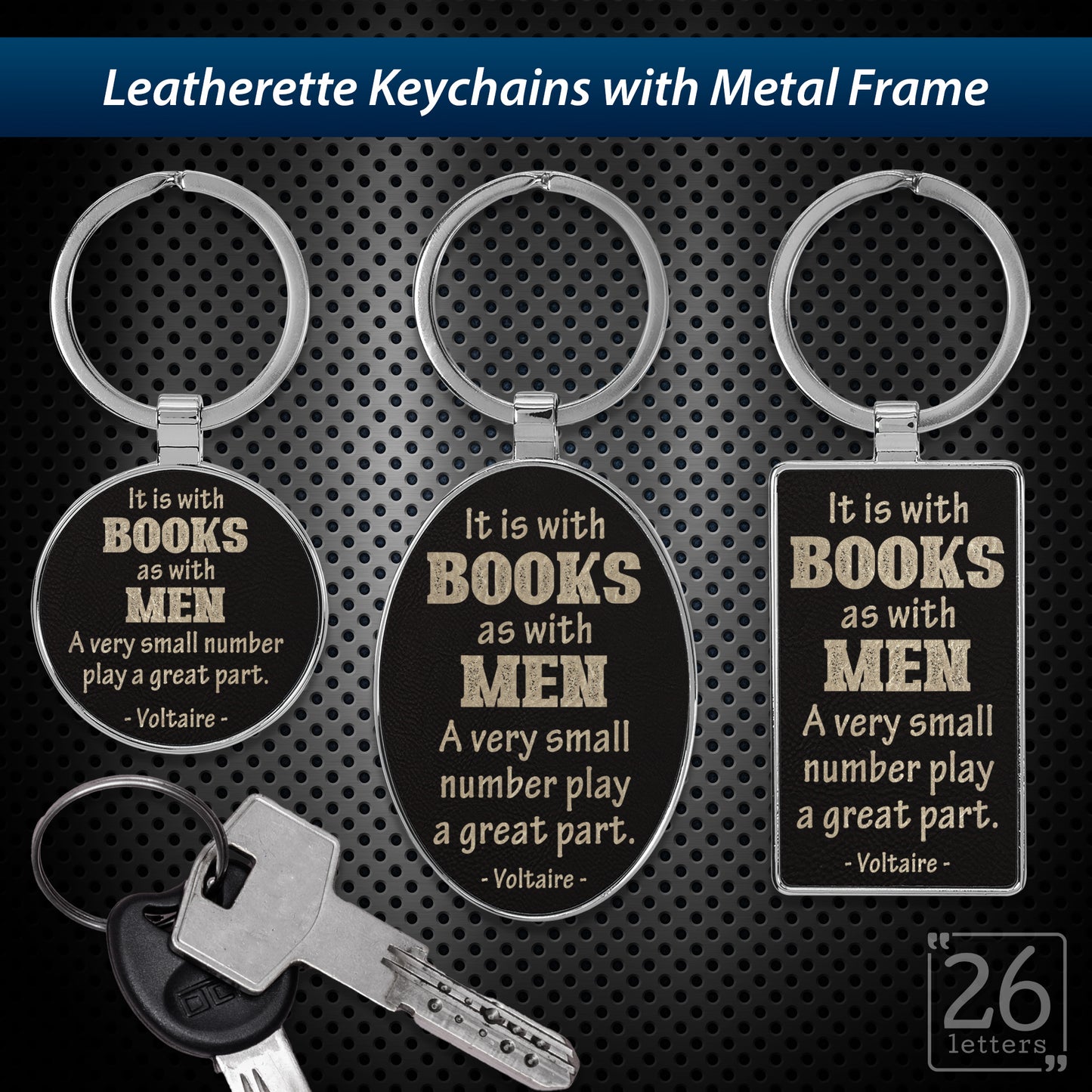 Books & Men - leatherette keychains