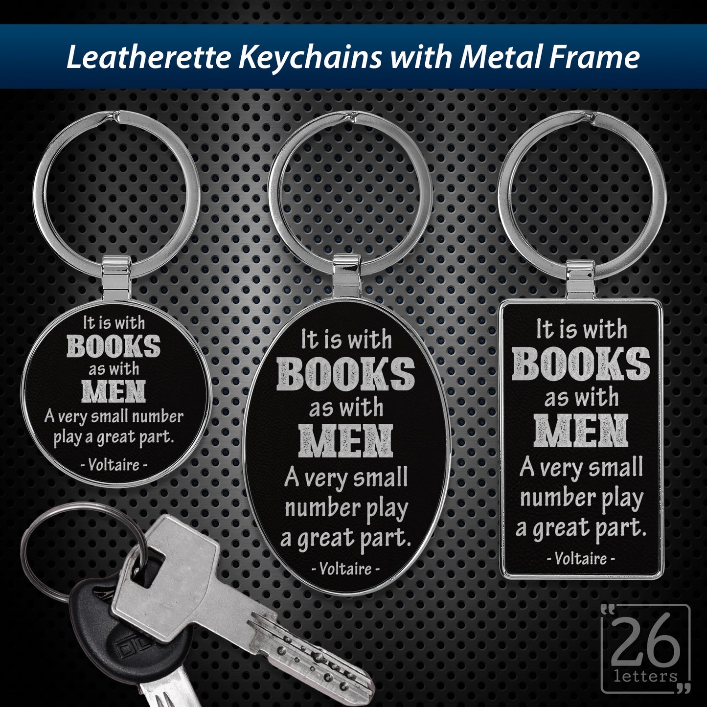 Books & Men - leatherette keychains