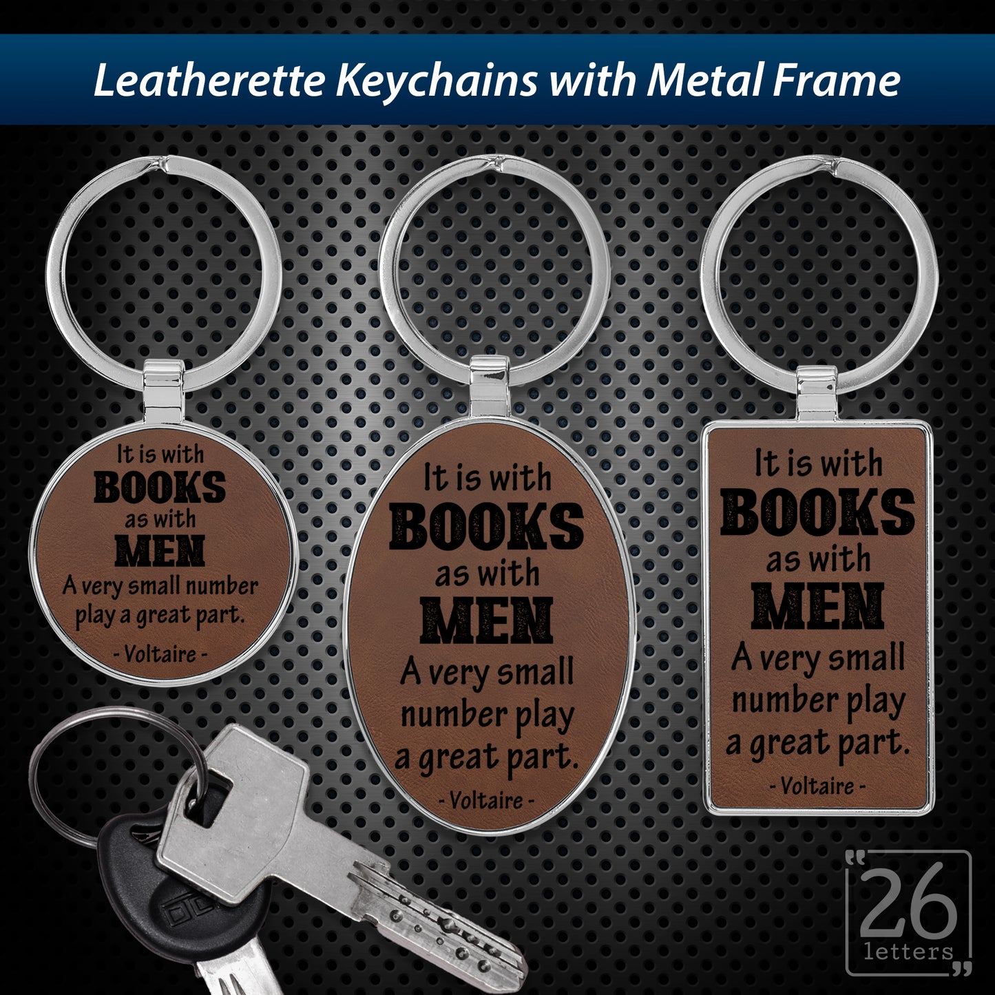 Books & Men - leatherette keychains