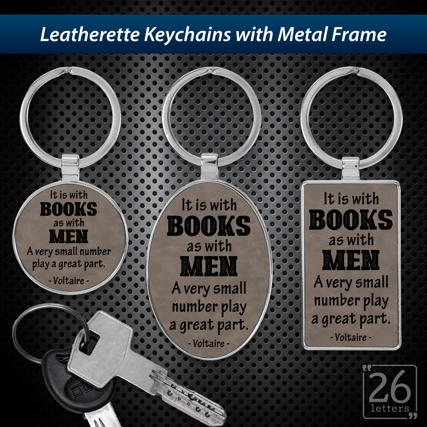 Books & Men - leatherette keychains