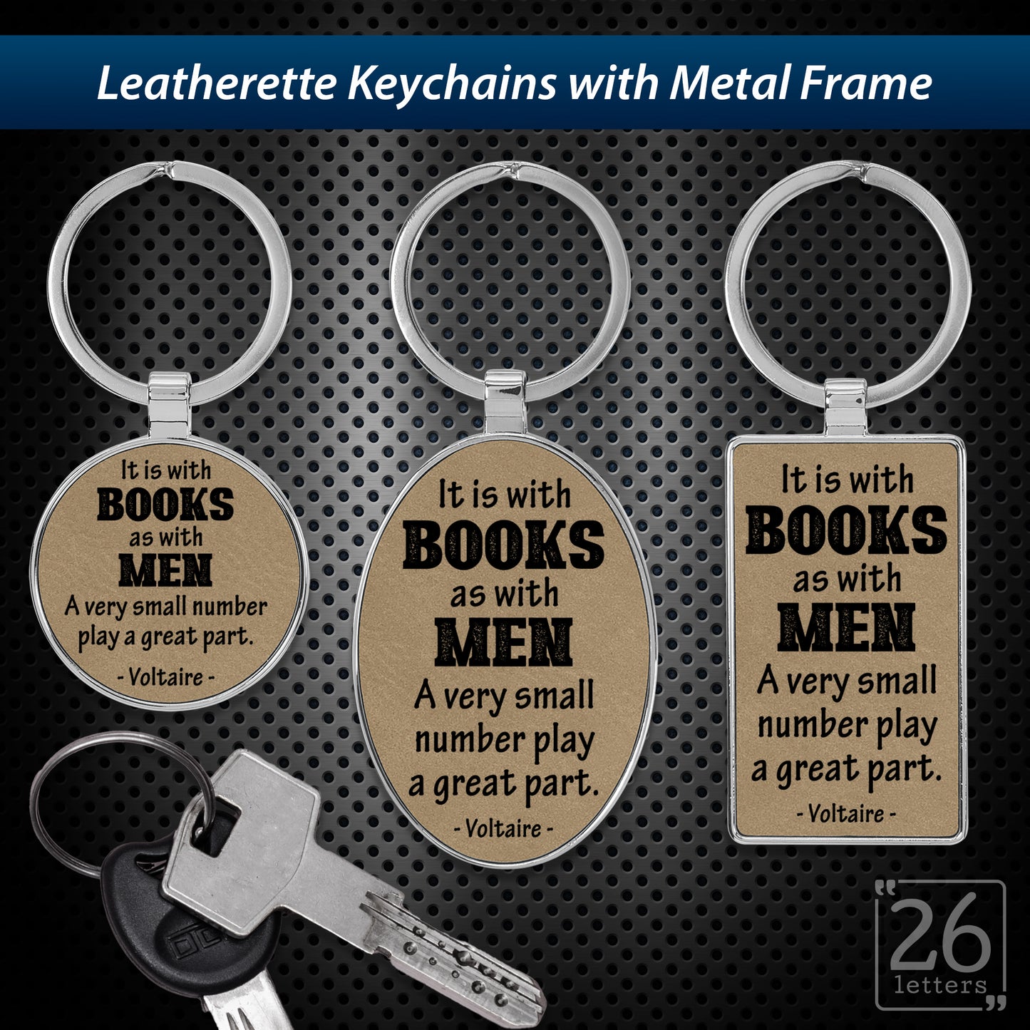 Books & Men - leatherette keychains