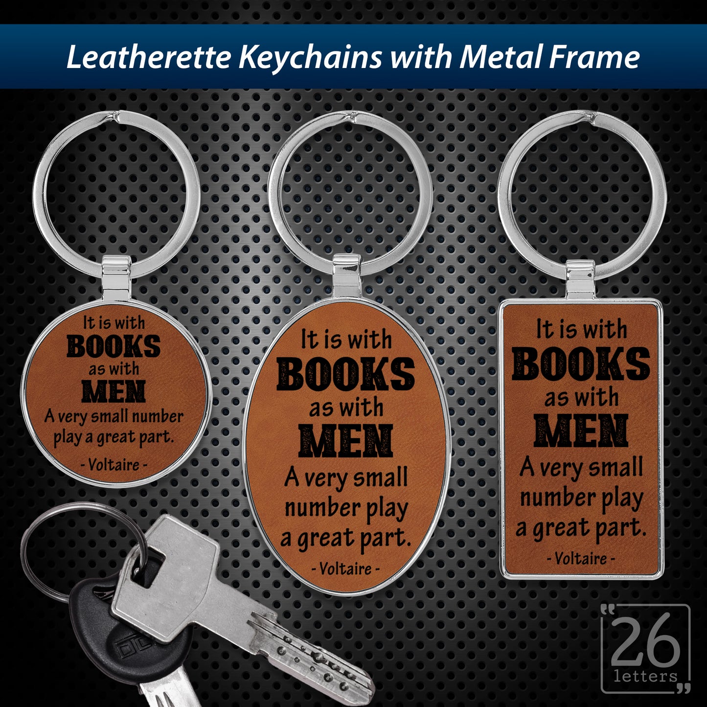 Books & Men - leatherette keychains