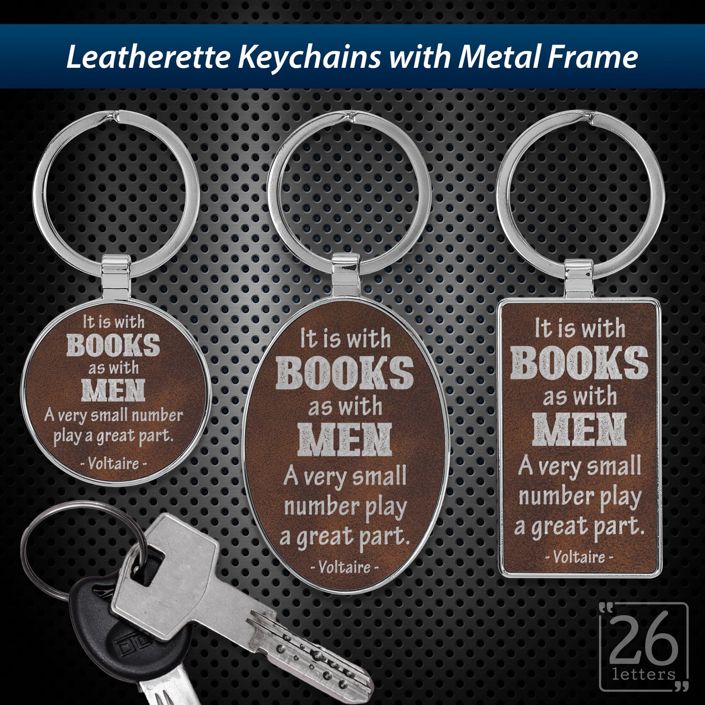 Books & Men - leatherette keychains