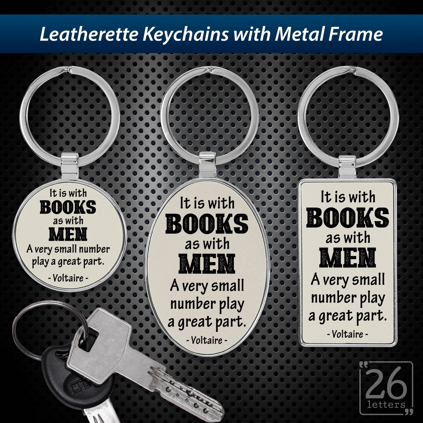 Books & Men - leatherette keychains