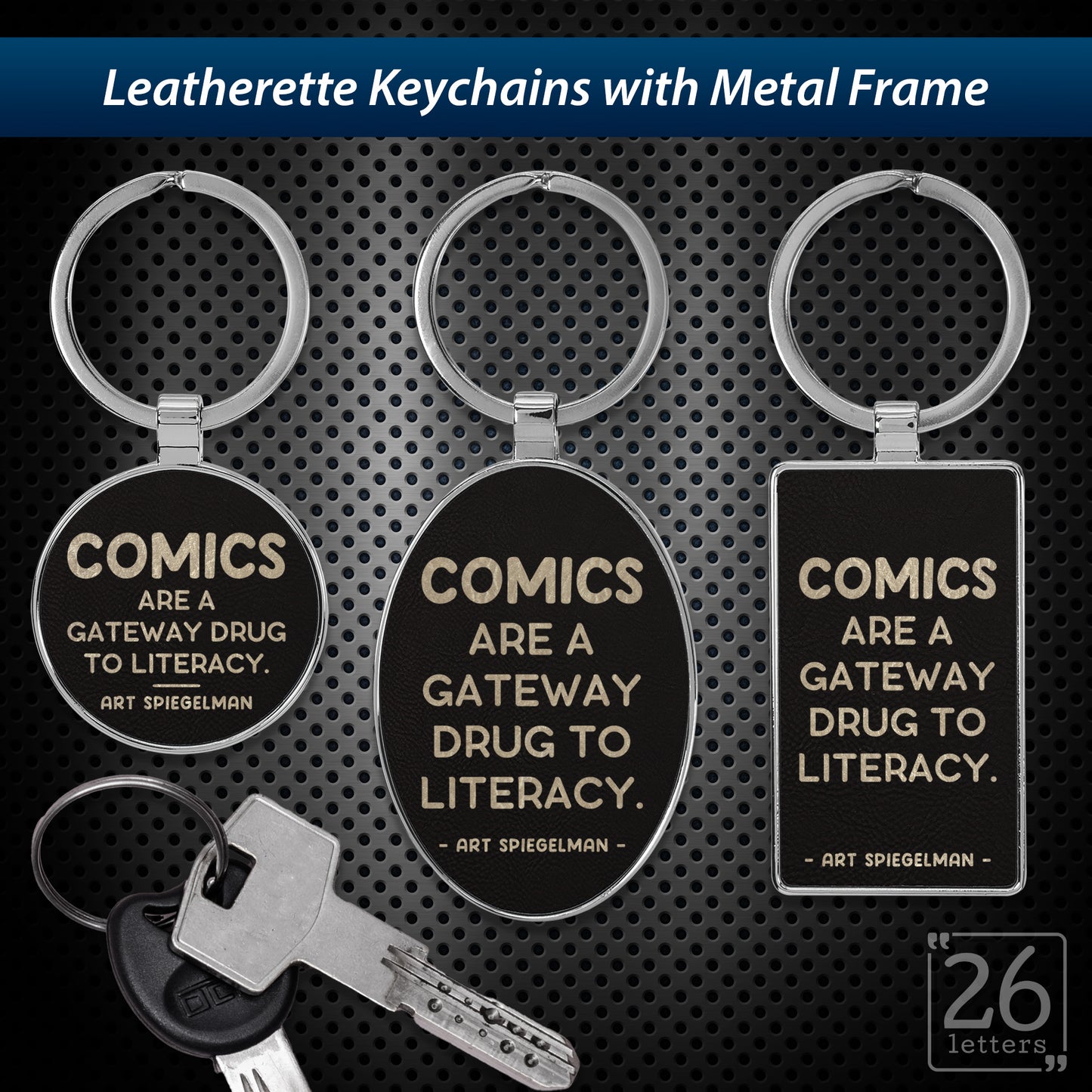 Comics - leatherette keychains