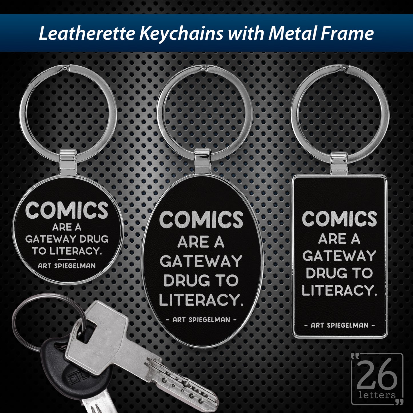 Comics - leatherette keychains