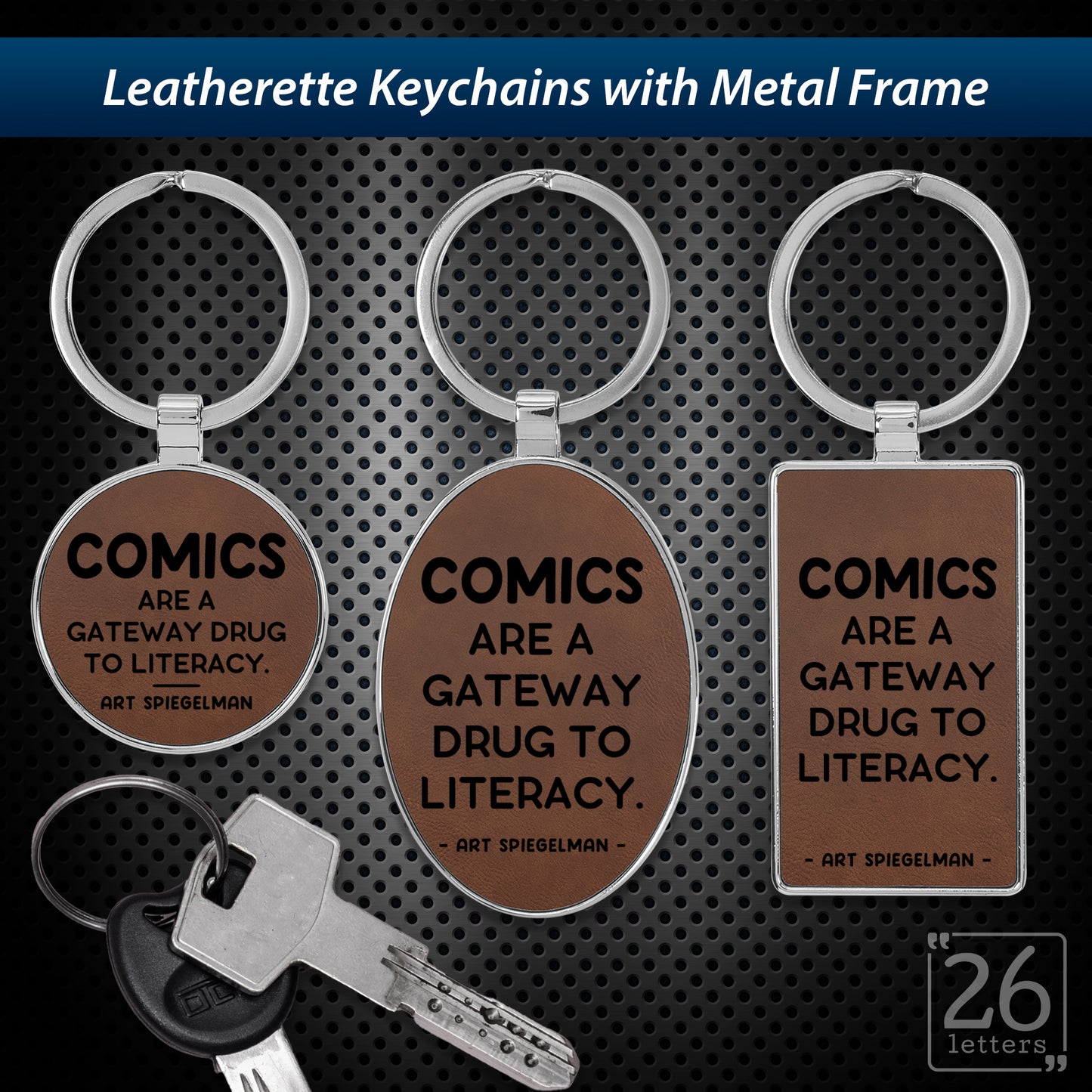 Comics - leatherette keychains