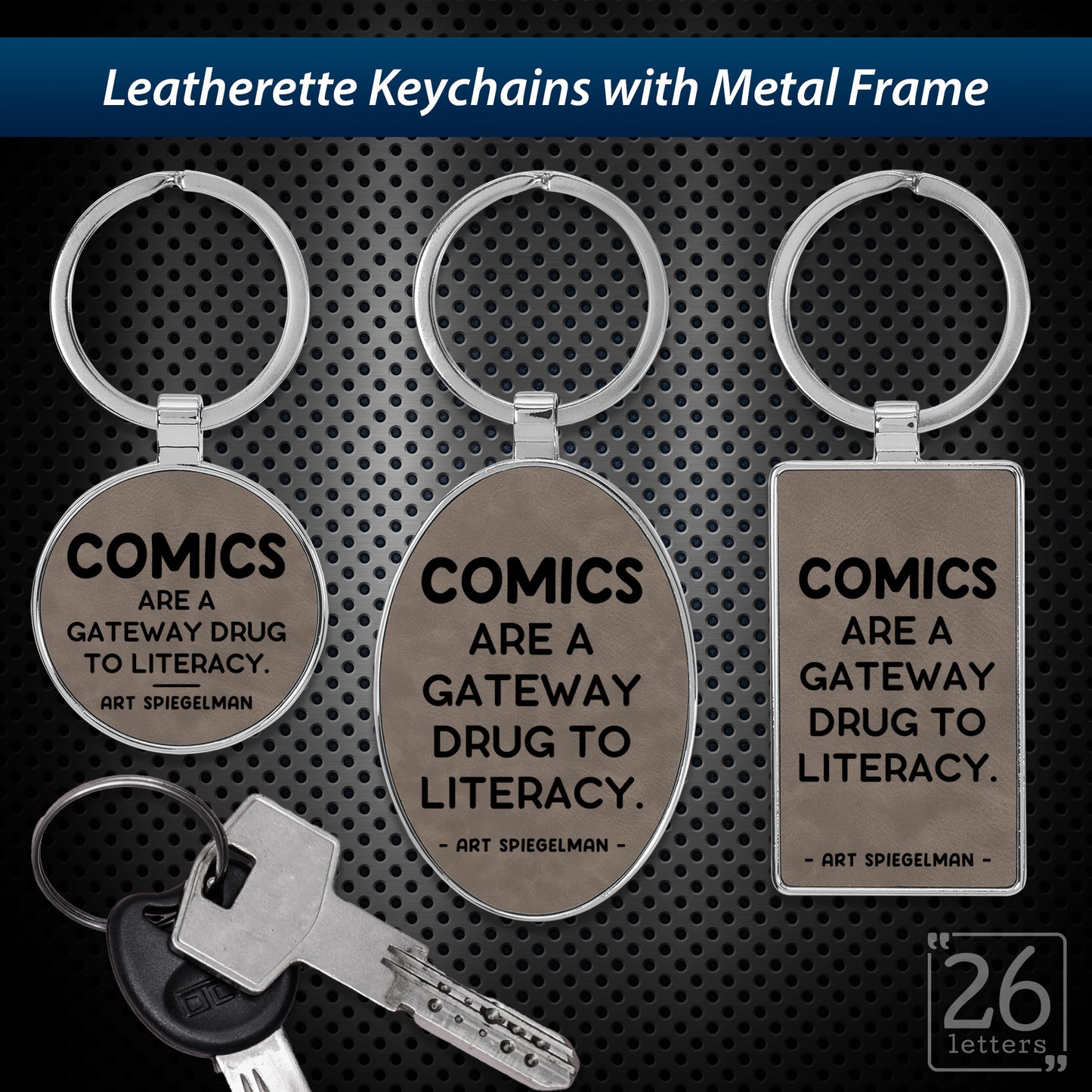 Comics - leatherette keychains