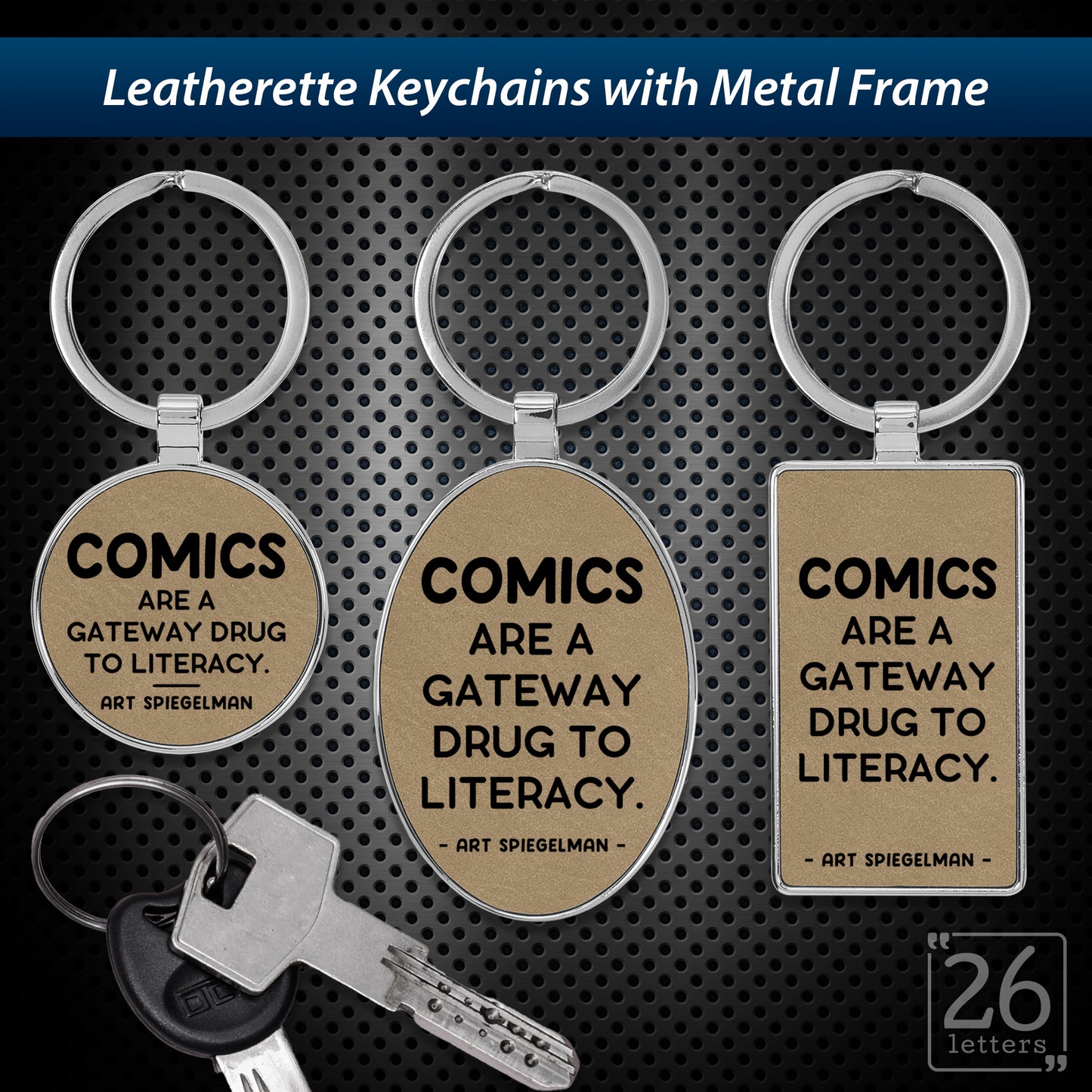 Comics - leatherette keychains