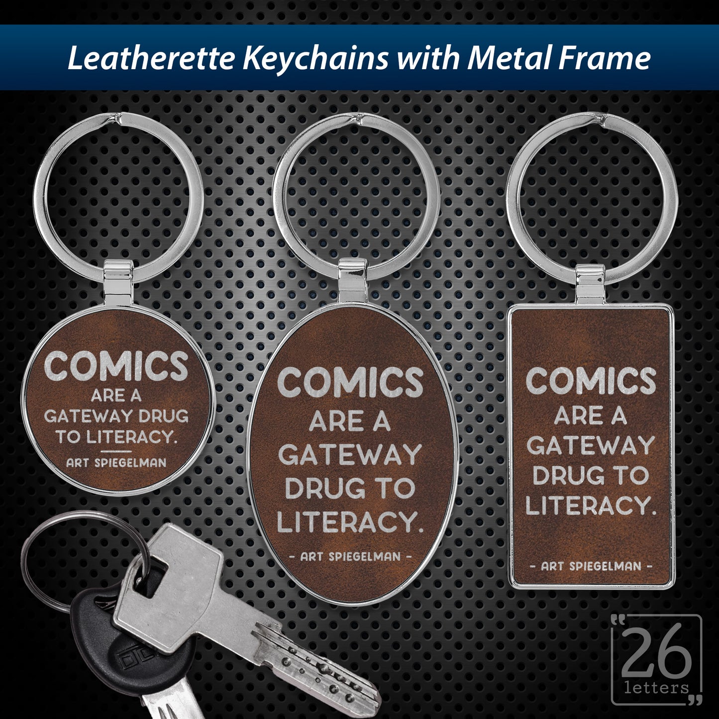 Comics - leatherette keychains