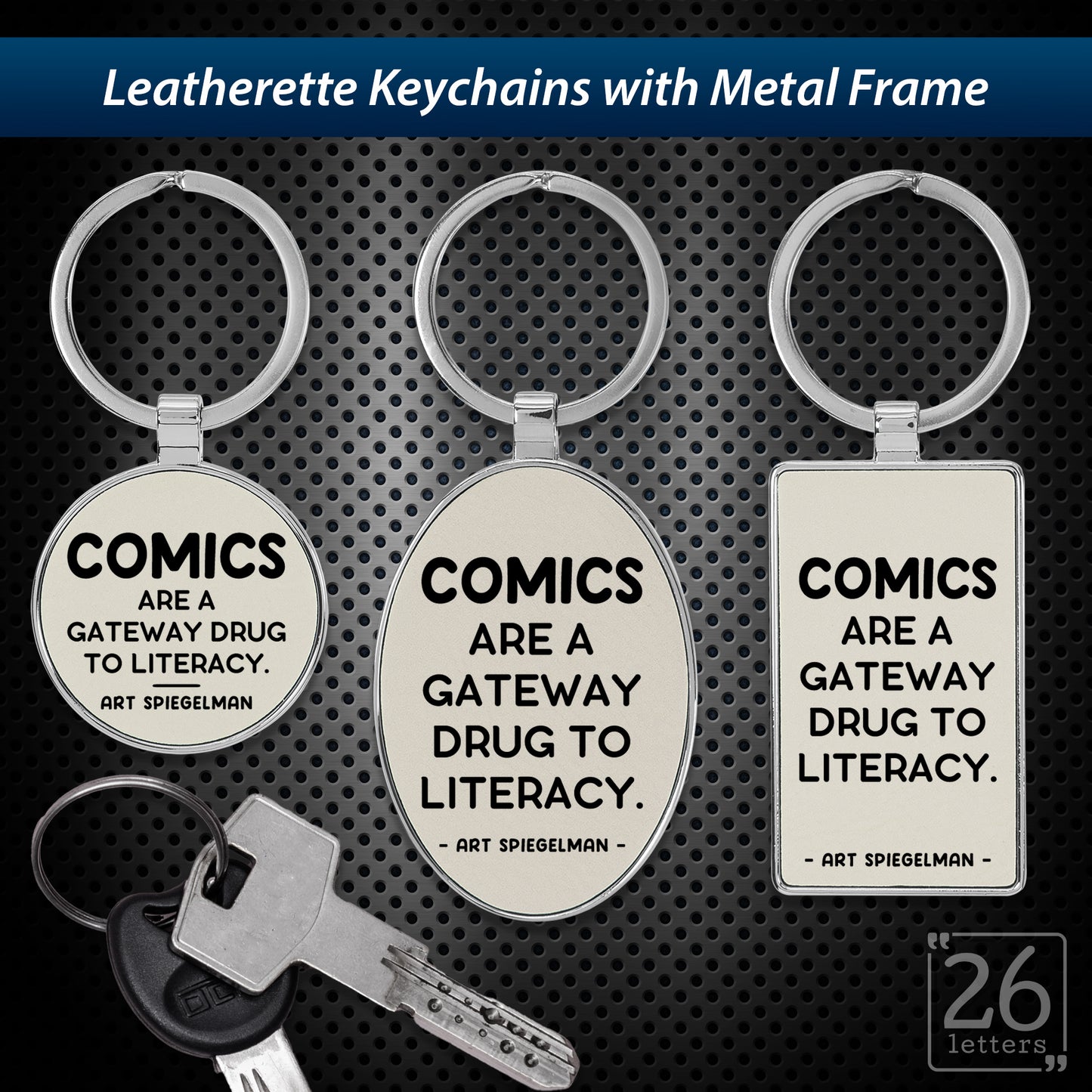 Comics - leatherette keychains