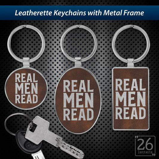 Real Men Read - leatherette keychains