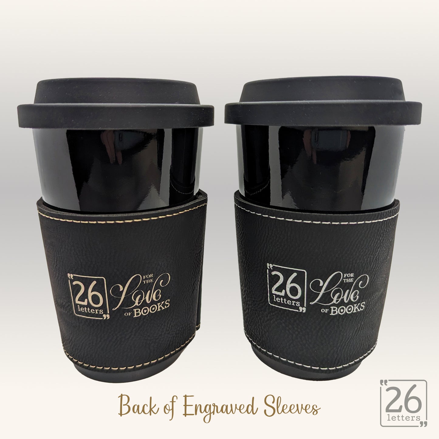 Cats, Books, Coffee - Latte Mug with leatherette sleeve