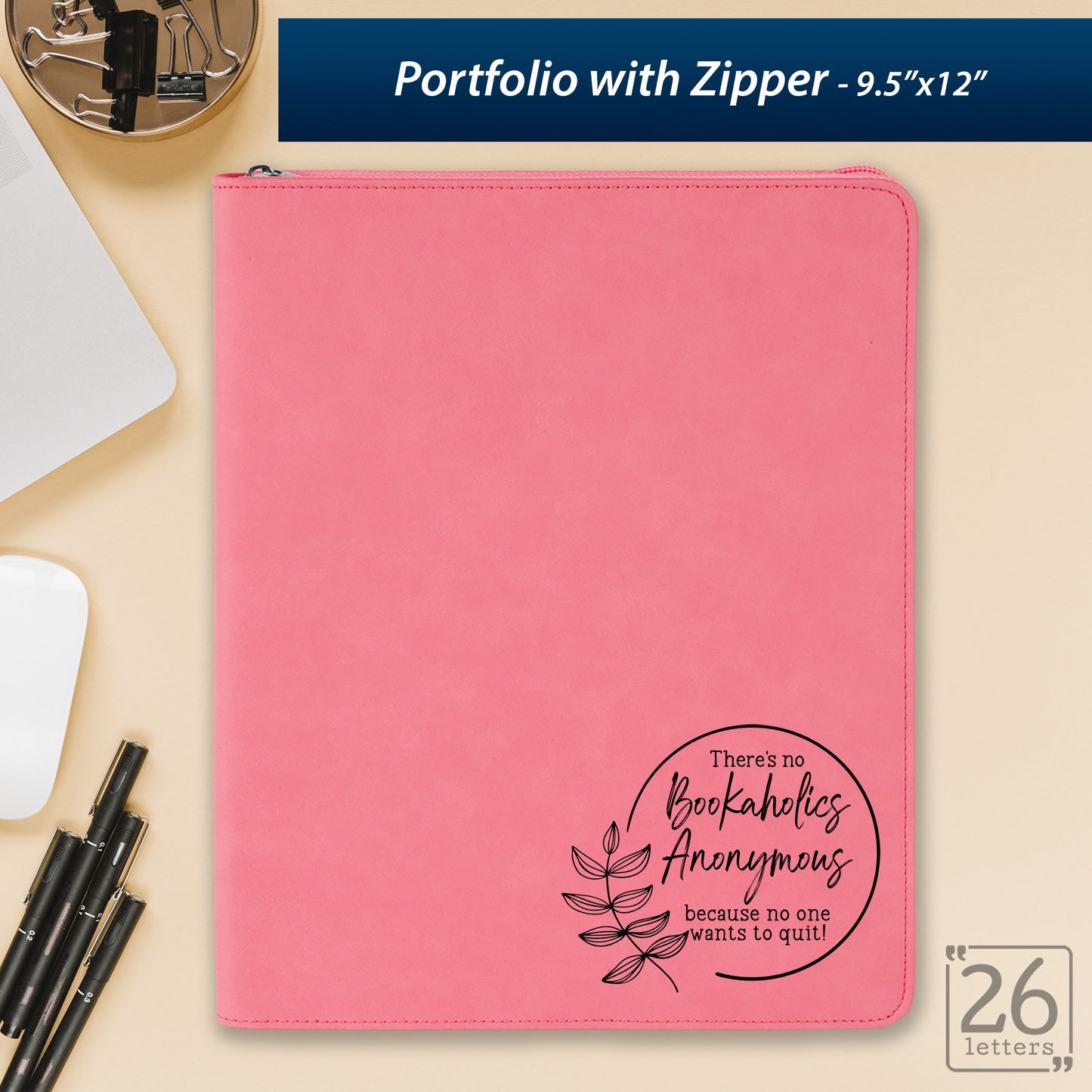 Bookaholics Anonymous - Zippered Portfolio