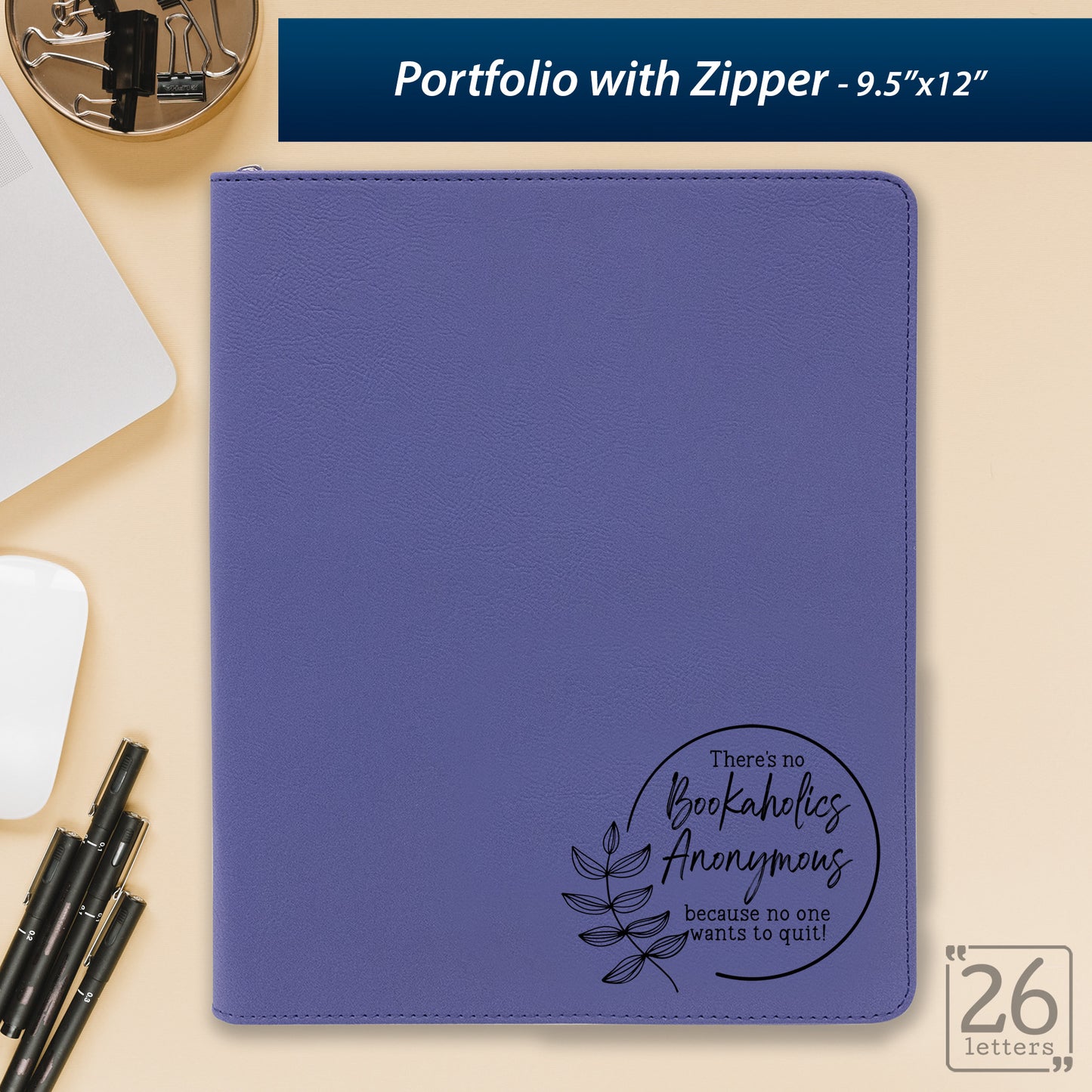 Bookaholics Anonymous - Zippered Portfolio