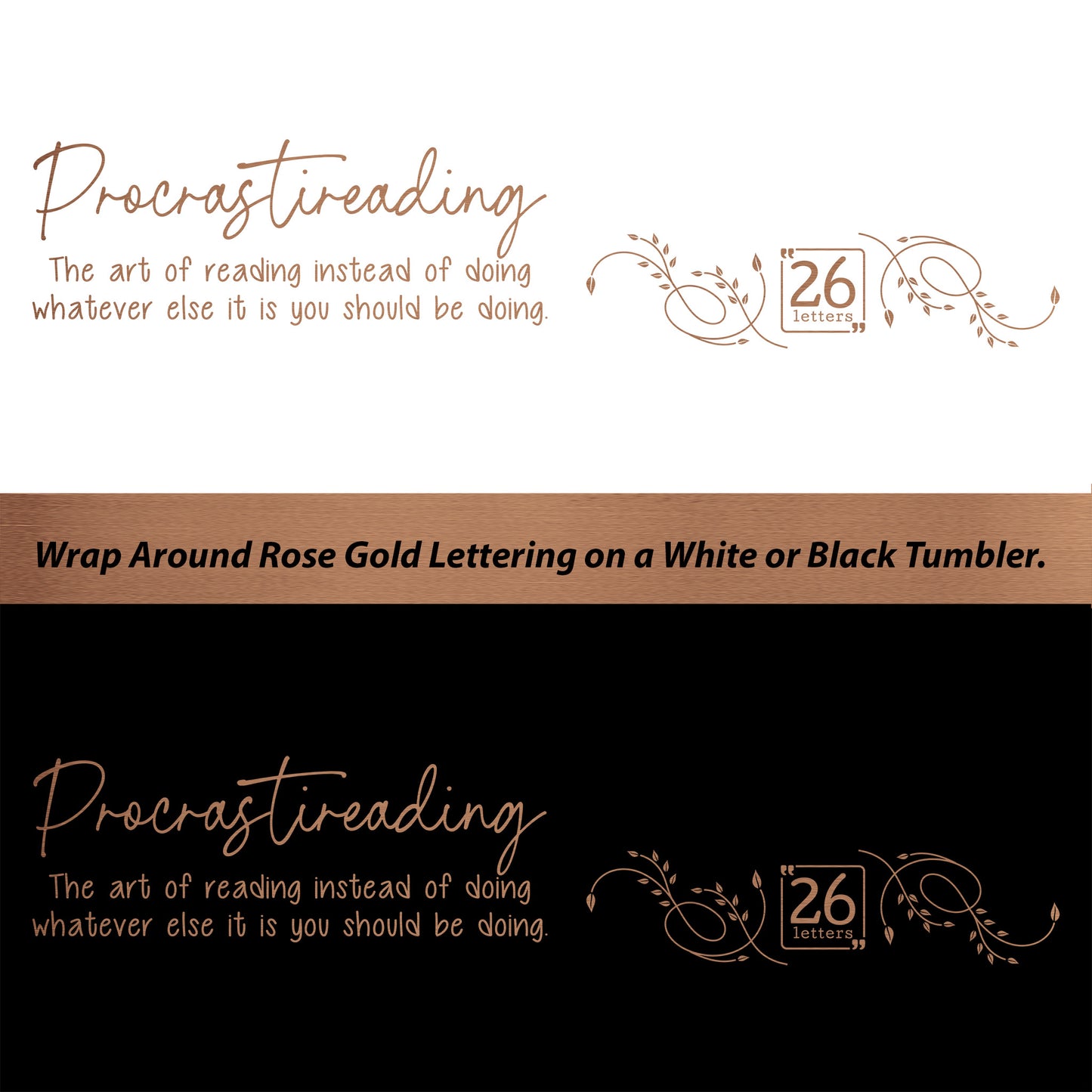 Procrastireading - stemless tumbler