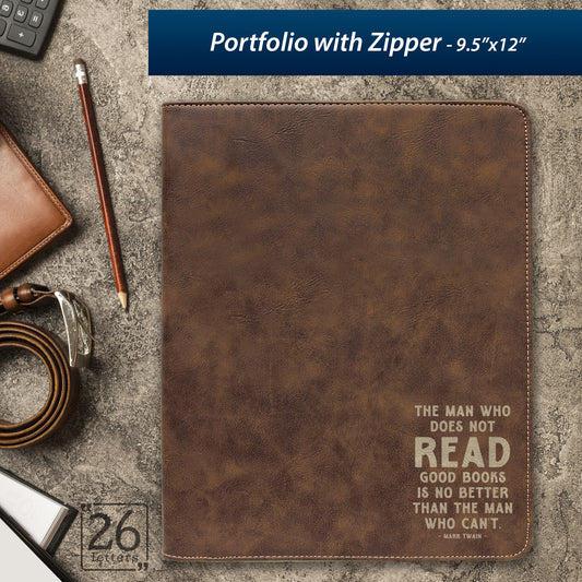 Man Who Does Not Read ~ Zippered Portfolio