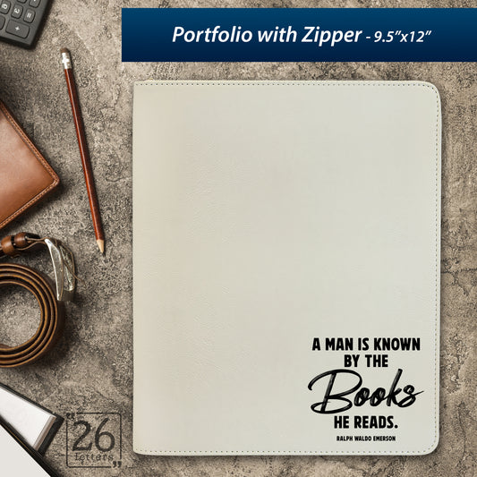 A Man is Known By the Books He Reads ~ Zippered Portfolio