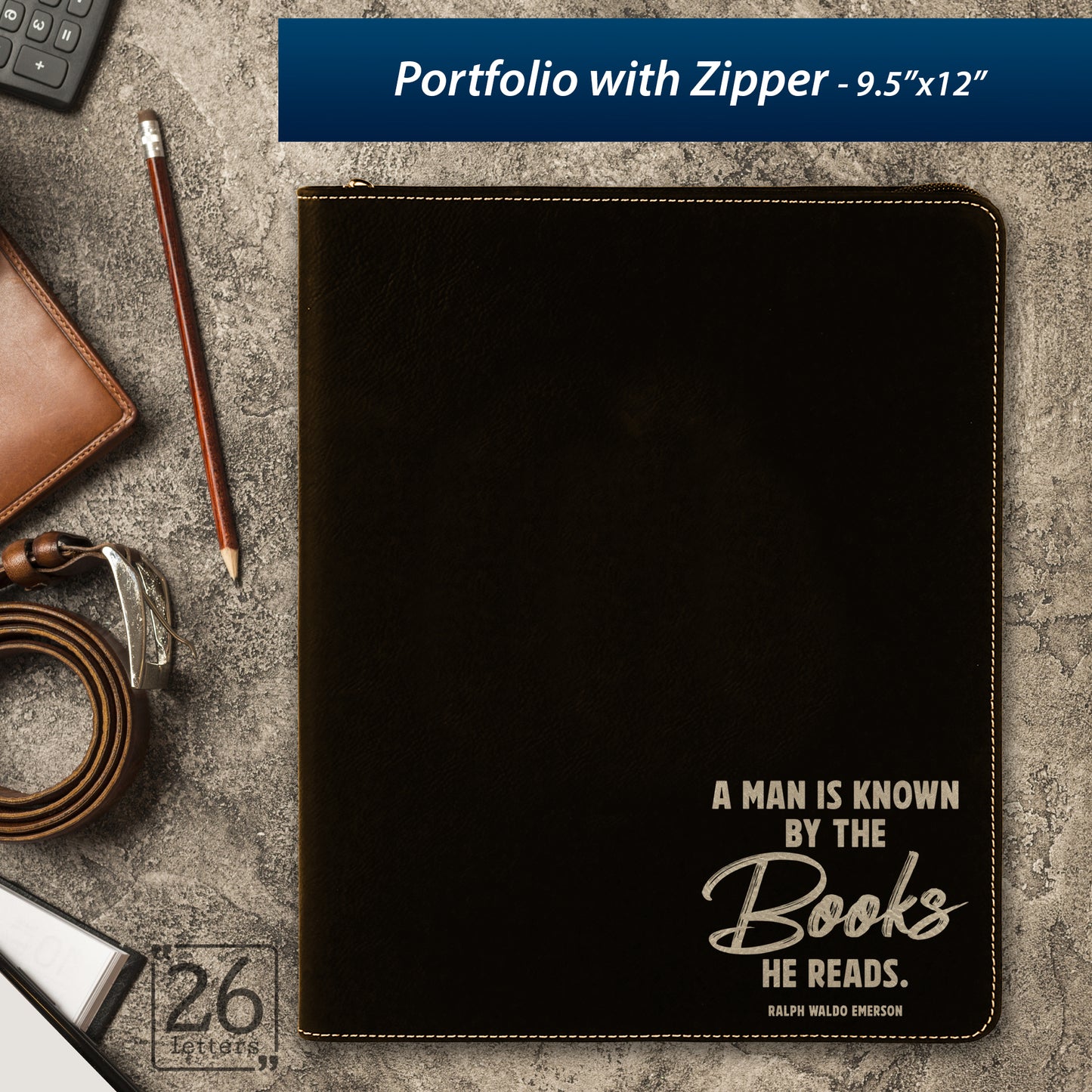 A Man is Known By the Books He Reads ~ Zippered Portfolio