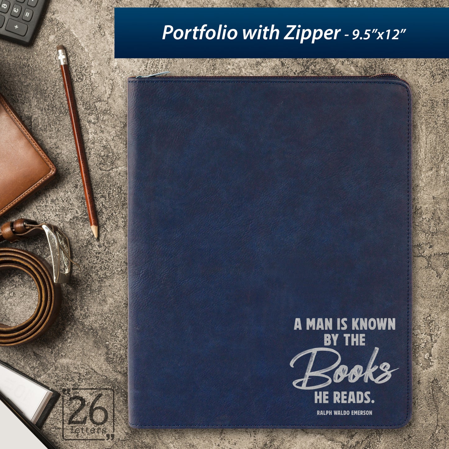 A Man is Known By the Books He Reads ~ Zippered Portfolio