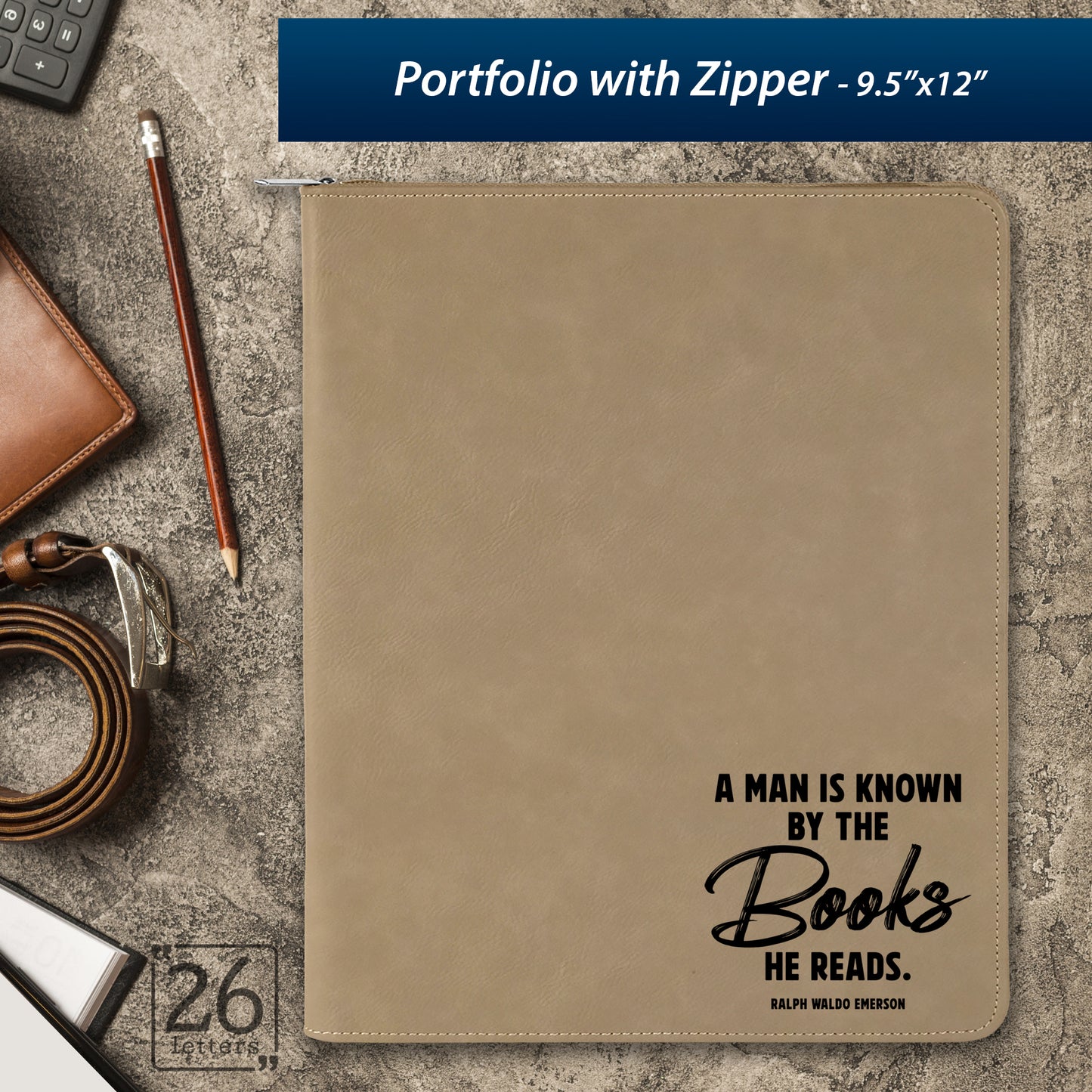 A Man is Known By the Books He Reads ~ Zippered Portfolio