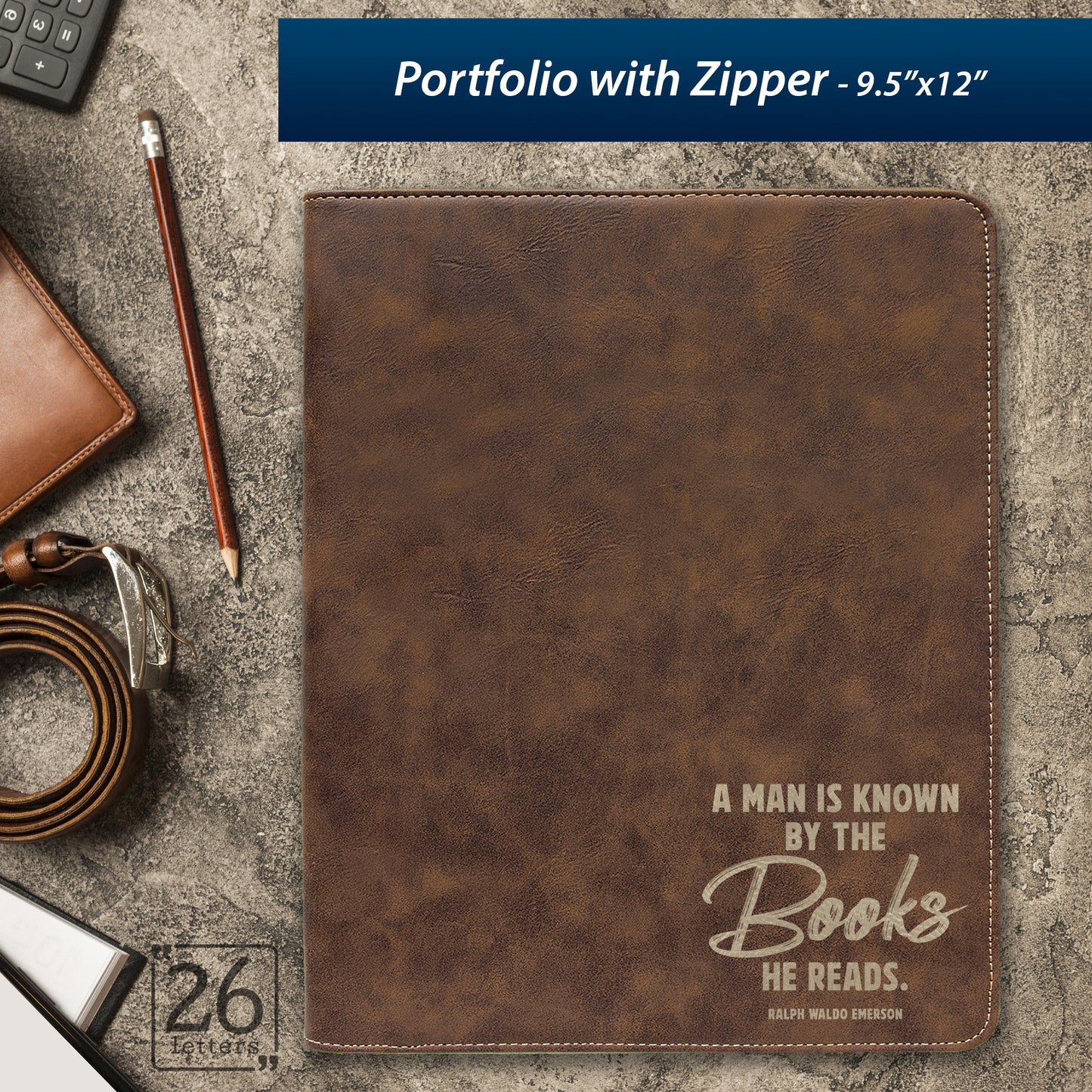 A Man is Known By the Books He Reads ~ Zippered Portfolio