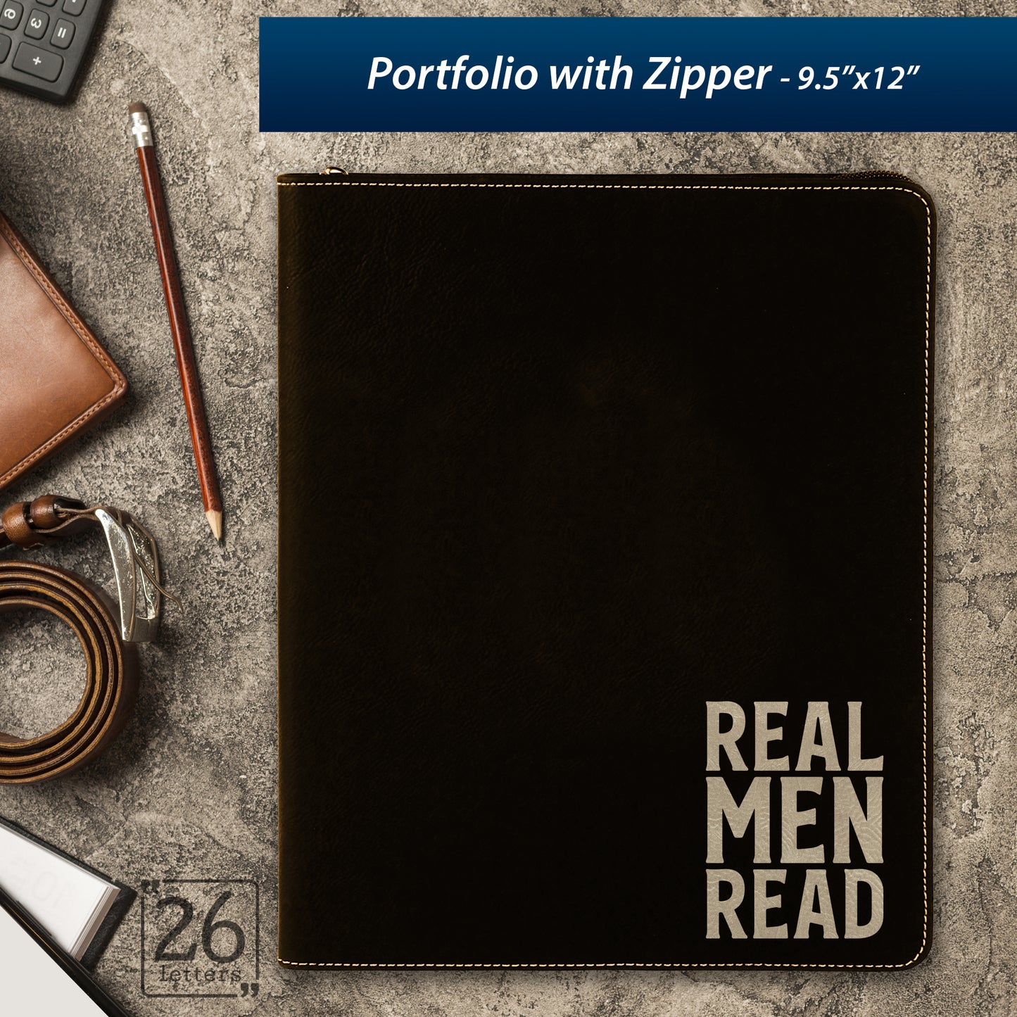 Real Men Read ~ Zippered Portfolio