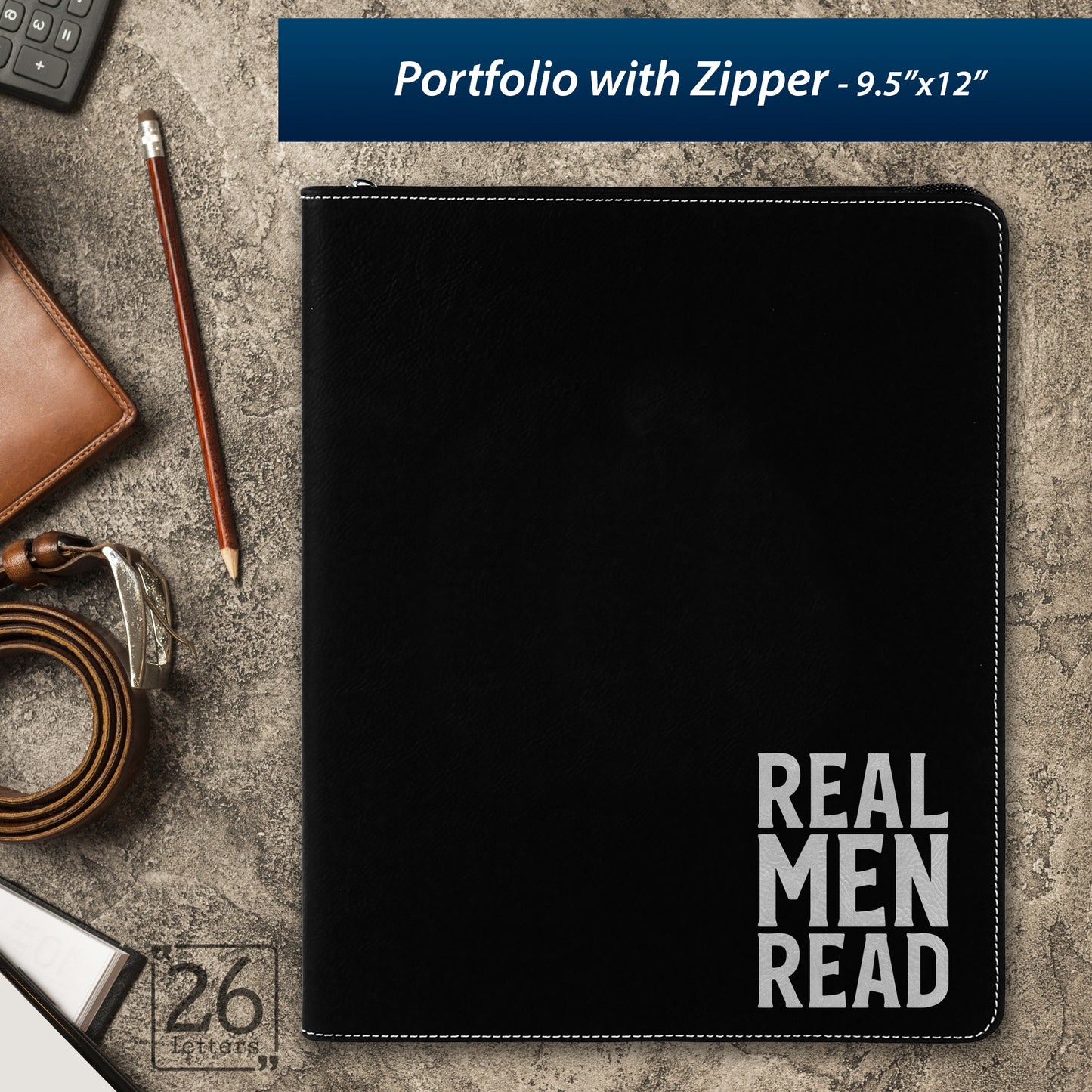 Real Men Read ~ Zippered Portfolio