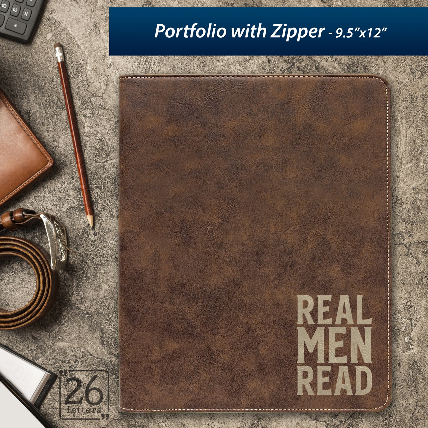 Real Men Read ~ Zippered Portfolio