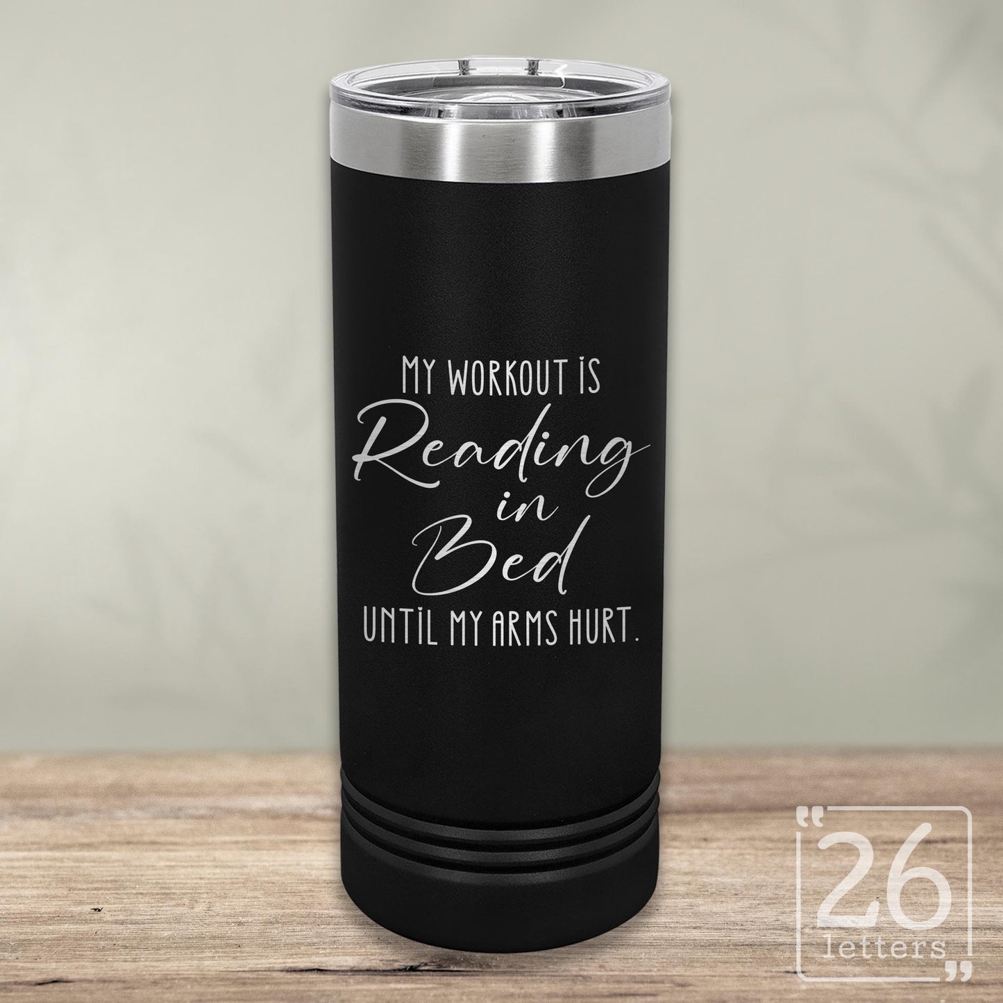 Reading in Bed - Skinny Tumbler