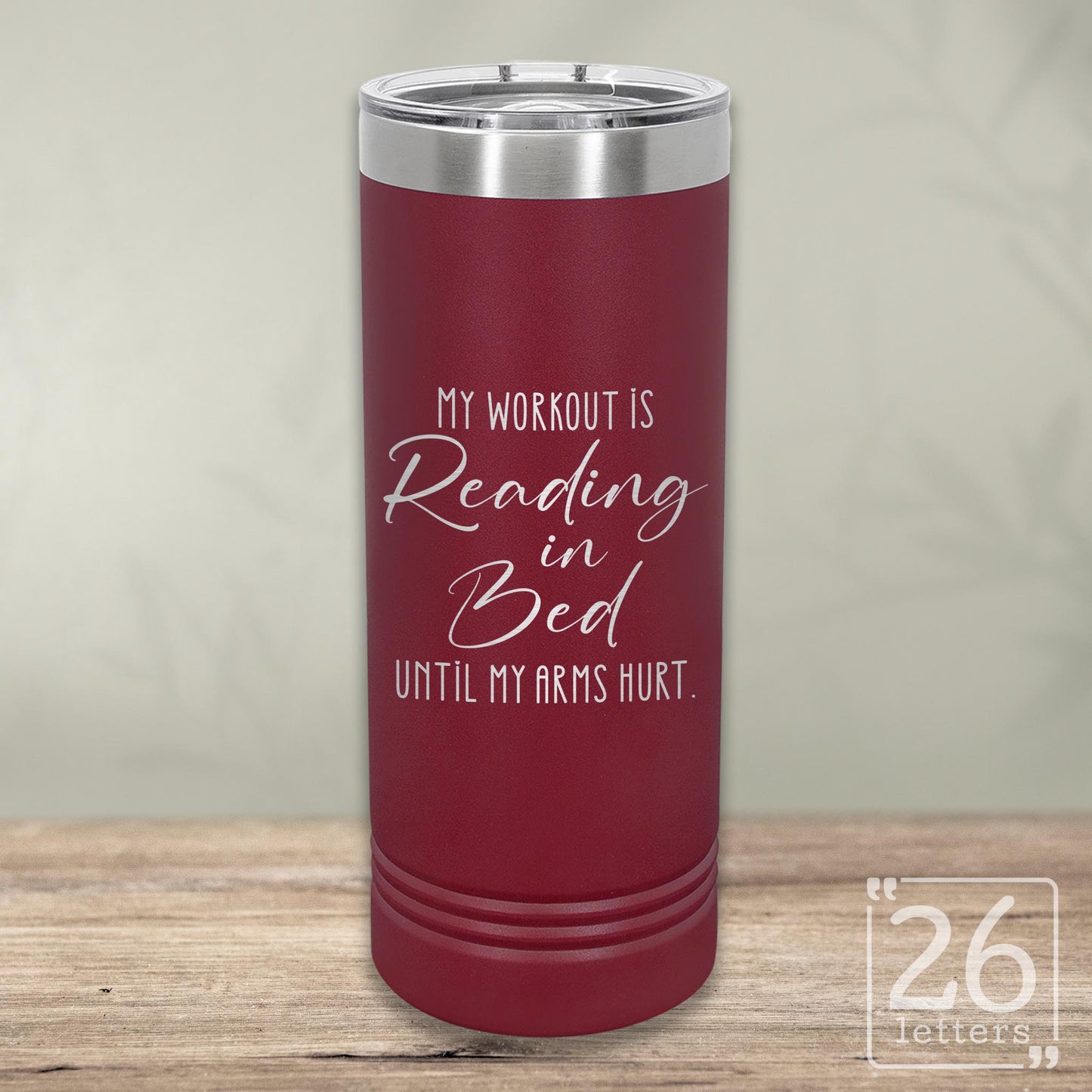 Reading in Bed - Skinny Tumbler