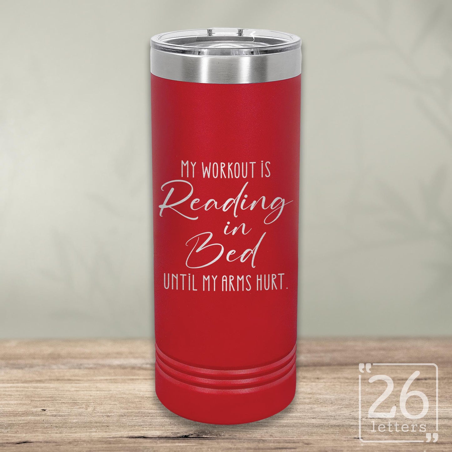 Reading in Bed - Skinny Tumbler