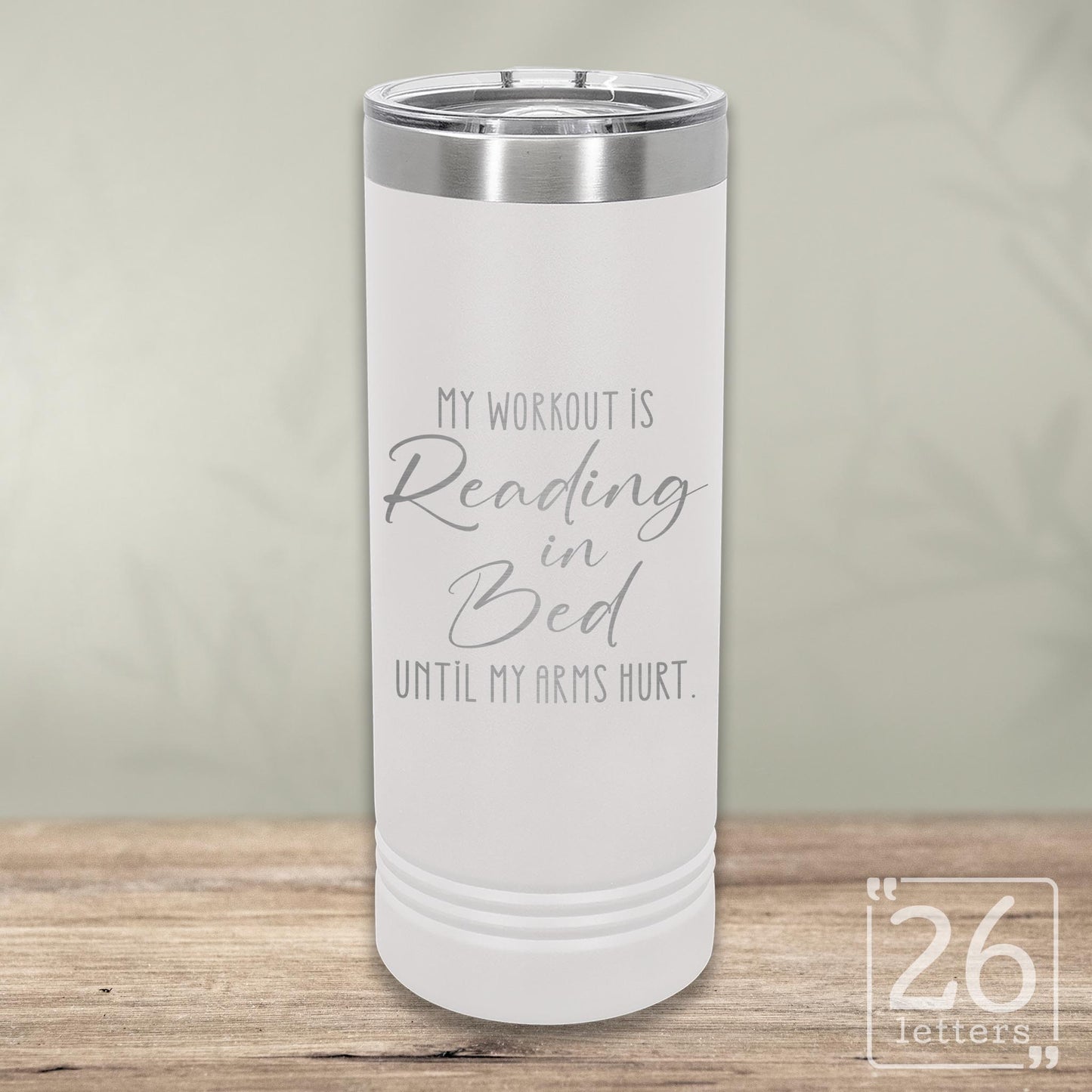 Reading in Bed - Skinny Tumbler